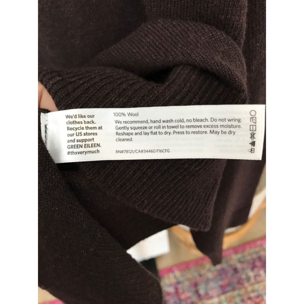 Eileen Fisher Womens Pullover Wool Sweater Sz Medium Brown Long Sleeve AI - Picture 5 of 7